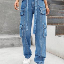 DressBerry Women Comfort Wide Leg High-Rise Light Fade Acid Wash Stretchable Jeans-image-83