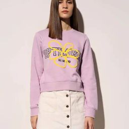 Only Purple Cotton Regular Fit Printed Sweatshirt-image-88