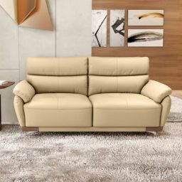Durian Perry Beige Leather 2 Seater Sofa-image-54