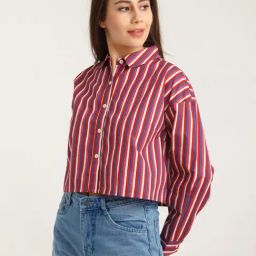 Zink London Multicolor Cotton Striped Shirt-image-99