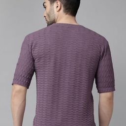 TICOSS Men Pack Of 2 Self Design T-shirt image 4