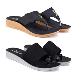 BERSACHE Women Pack Of 2 One Toe Flats & T-Strap Flats-picture-30