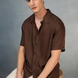 Bewakoof Brown Relaxed Fit Oversized Shirt-image-95