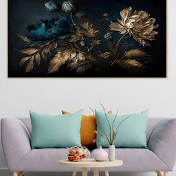 DEKORSTATION Blue & Beige Printed Canvas Wall Paintings-image-38