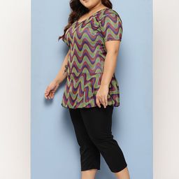 Aarika Abstract Printed Plus Size Swim Suit With Swim Goggle image 2