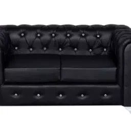 Parin SS C15 2S Black Leatherette 2 Seater Sofa 42 kg-25