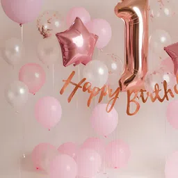 Special You 51 Pcs Pink & White Balloons & Banner Festive Decor-image-12