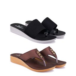 BERSACHE Women Set Of 2 Open Toe Flats-picture-48