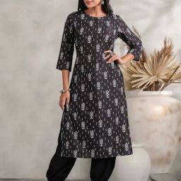 Anubhutee Black Printed Straight Kurta-image-14