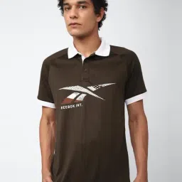 Reebok Brown Regular Fit Printed Polo T-Shirt-picture-34