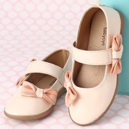 Babyoye Velcro Closure Bellies Bow Applique - Beige-image-13