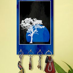 999Store Stylish Wood Wall Mount Decorative Key Holder - Blue Moon-image-90