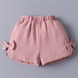 Mark & Mia Solid Color Shorts with Bow Applique - Pink-image-66