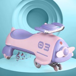 Play Nation Premium Aero Kids Magic Swing Car With Music Lights & ABEC 7 Bearing with PU LED Wheels - Purple-85