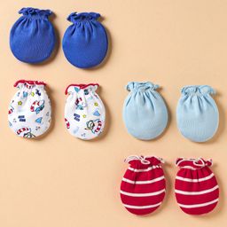 Ben Benny 100% Cotton Knit Mittens Pack of 4 - Multicolor-image-42