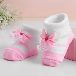 Cute Walk by Babyhug Socks With Bow Applique - Pink-image-89