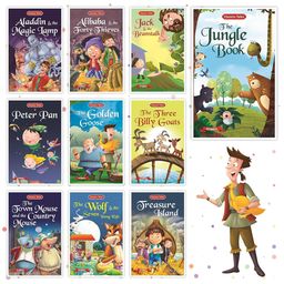 pegasus Set of 20 Classic Tales & Bedtime Story Books -English Short Stories - Pinocchio,Three Little Pigs, Aladdin, Alibaba, Jungle Book & Others image 2