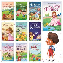 pegasus Set of 20 Classic Tales & Bedtime Story Books -English Short Stories - Pinocchio,Three Little Pigs, Aladdin, Alibaba, Jungle Book & Others image 3