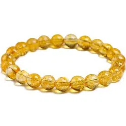 Divine souvenirs Unisex Citrine Beaded Elasticated Bracelet-29