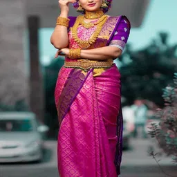 Sitanjali Ethnic Motifs Zari Silk Blend Kanjeevaram Saree-picture-18