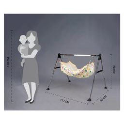 JIN Semi foldable Baby Cradle with Sturdy and Heavy Square Frame ( Print of cloth may Vary ) image 4
