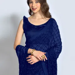 DIVASTRI Embroidered Pure Georgette Saree-picture-3