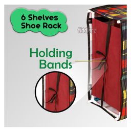 Fiddlerz Dappled Pattern Multipurpose ShoeRack with 6 Shelves - Multicolour image 5