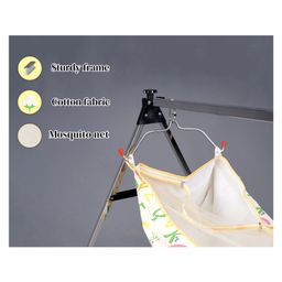 JIN Semi foldable Baby Cradle with Sturdy and Heavy Square Frame ( Print of cloth may Vary ) image 5