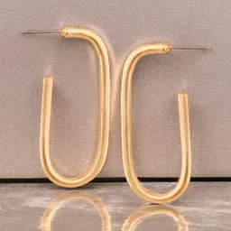 OOMPH Geometric Half Hoop Earrings-9