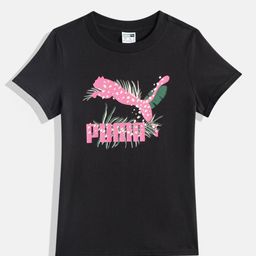Puma Girls CLASSICS Graphic Youth Brand Logo Print Pure Cotton T-shirt-image-94