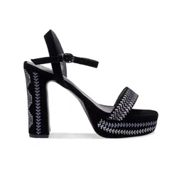 ERIDANI Embellished Open Toe Platform Heels image 3