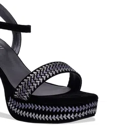 ERIDANI Embellished Open Toe Platform Heels image 5