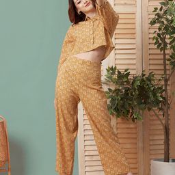 Kiana Printed Crop Shirt With Trousers-picture-14