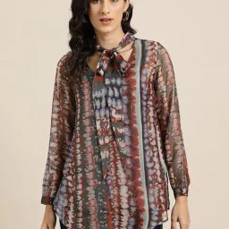 Qurvii Rust Printed Top-image-68