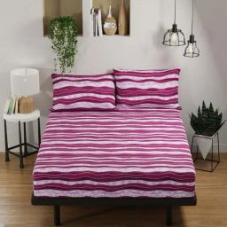 BIANCA Platinum Purple Cotton 144 TC Double Size Bed Sheet With Pillow covers-picture-33