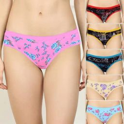 AROUSY Pink & Blue Printed Bikini Panties - Pack Of 6-image-102