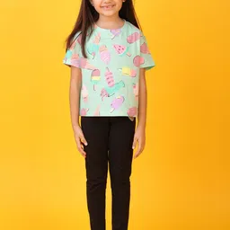 Anthrilo Girls Printed T-shirt with Leggings-image-66