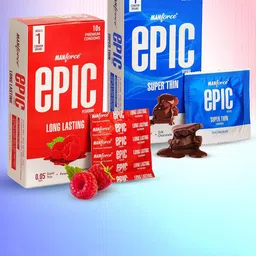 Manforce Set Of 2 Epic Desire & Pleasure Super Thin & Long Lasting Condoms - 20 Pcs Each-60