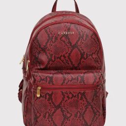 Caprese Maroon Faux Leather Medium Backpack-image-89