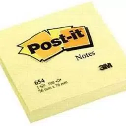 3M 76 x 76 mm Yellow Note Pad, 100 Sheets (Pack of 10)-12