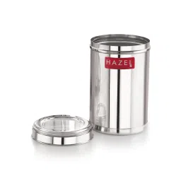 HAZEL Silver & Transparent Stainless Steel Multipurpose Container With Lid (1.1 L) image 5