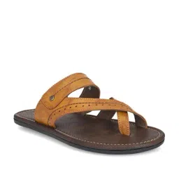 Shences Men's Tan Cross Strap Sandals-image-64