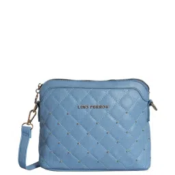 Lino Perros Blue Quilted Medium Sling Handbag-18