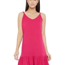 Hypernation Fuchsia Cotton Night Dress-92