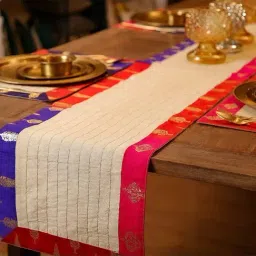 Home4U GARNET Multicolor Poly Dupion Table Runner-image-59
