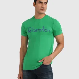 United Colors of Benetton Green Cotton Slim Fit Printed T-Shirt-picture-42