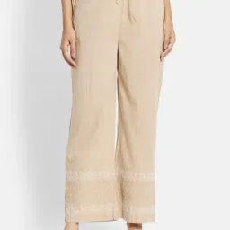 Fabindia Beige Cotton Embroidered Pants-image-52