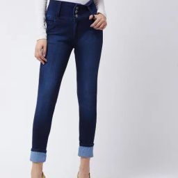 DOLCE CRUDO Navy Skinny Fit Jeans-image-103
