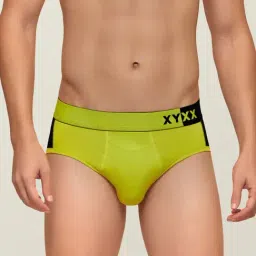 XYXX Lime Punch & Black Colour-Block Briefs-image-17