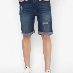 Forever 21 Blue Regular Fit Denim Shorts-image-15